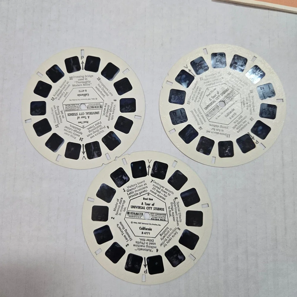 Vintage GAF View Master Universal City Studios 3 Reel Set B477 USA Made Complete